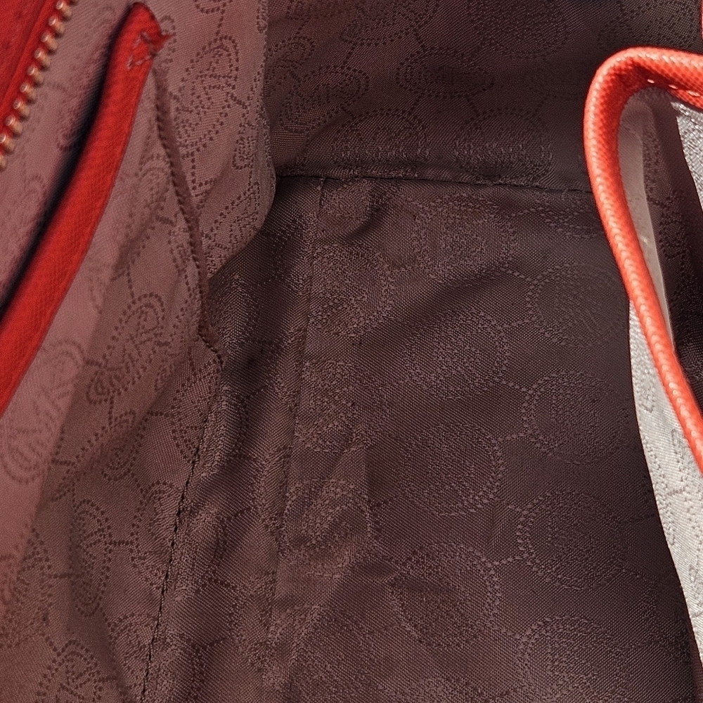 Michael Kors Selma Large Red Saffiano Leather Purse Crossbody Double Handle Bag - Picture 6 of 9